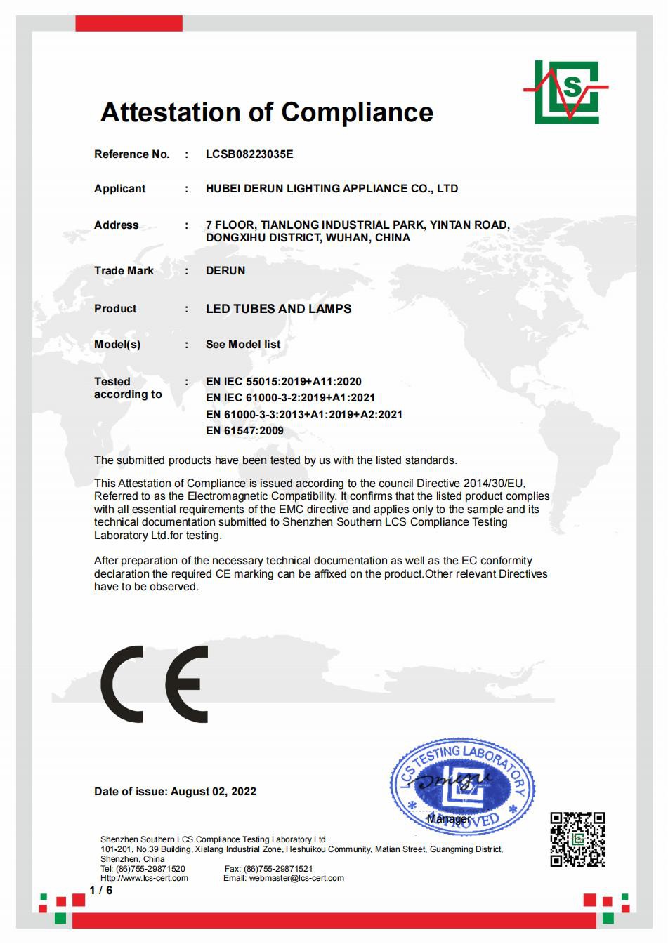 LCSB08223035E-Attestation of Compliance-101 LCSB08223035E-Attestation of Compliance-101